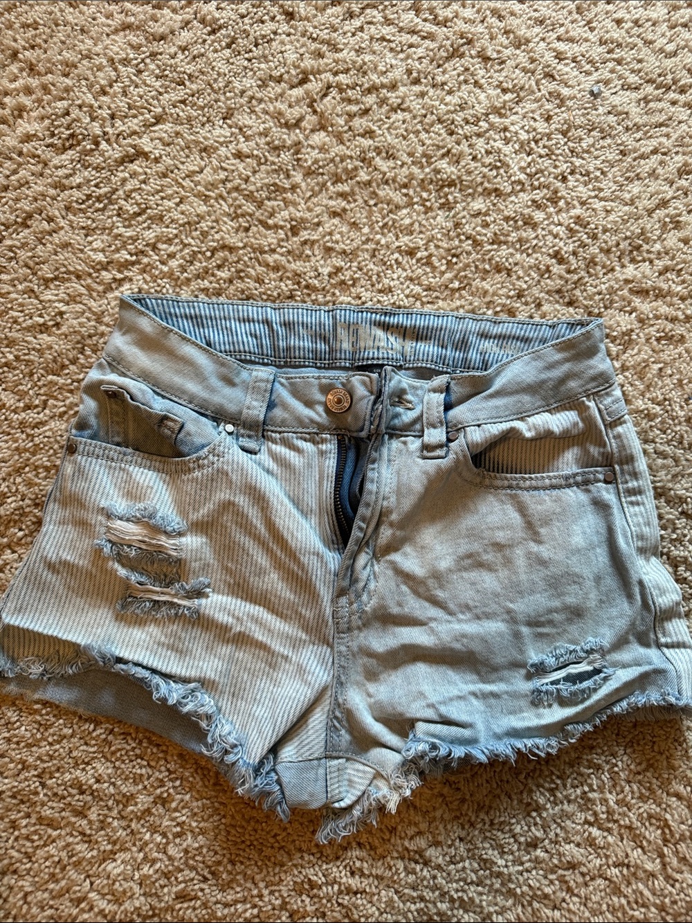 Women’s Distressed Light Blue Denim Shorts